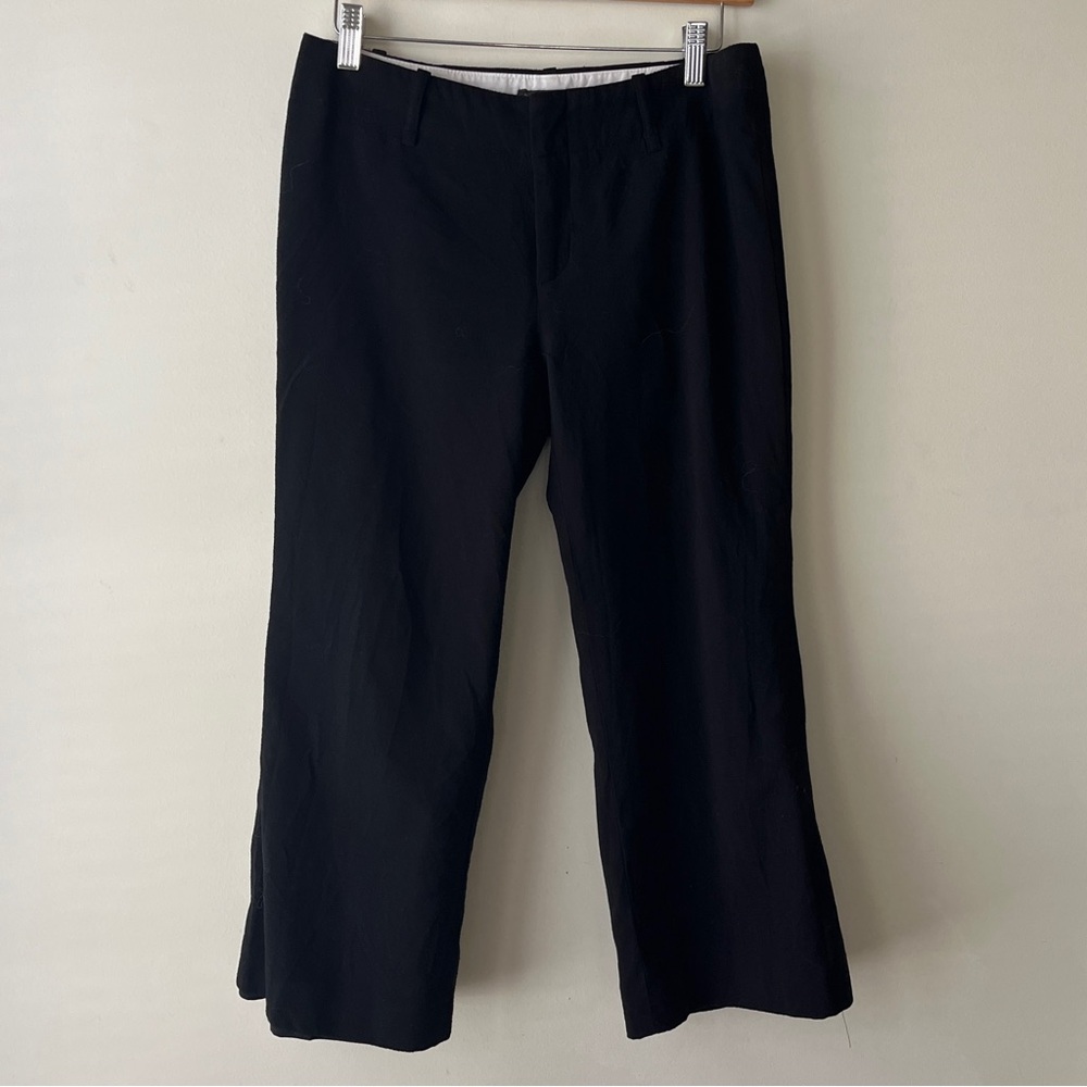 cropped capri wool blend black pants